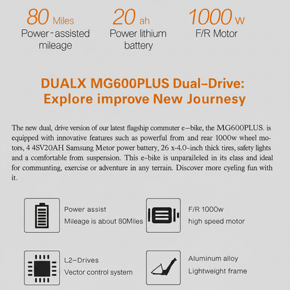 DUALX MG600Plus Power Dual E-Bike
